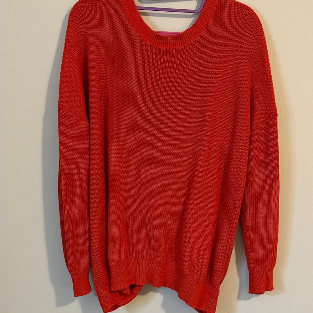 Express Cozy orange red Knit Sweater